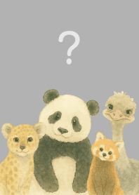 white 首をかしげる動物たち