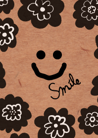 Kraft black smile with flower patterns