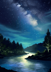 Beautiful starry night view#2123