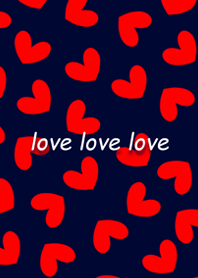 Red Hearts All Over | Navy x Simple