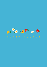 Retro pop flower - 水色 -