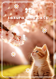 beige Cherry blossoms and cats 02_2