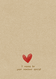 クラフトに赤いハート