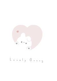 うさぎとハート。ピンクホワイト