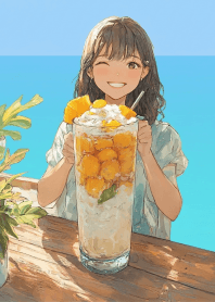 微甜夏日：少女的俏皮眨眼