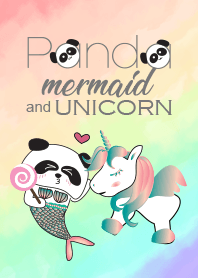 Panda Mermaid and Rainbow Unicorn