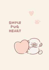 simple pug heart beige.
