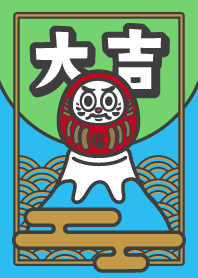 Daruma on MT.FUJI / Blue x Green x Gold