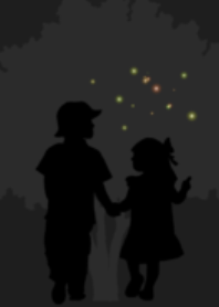 黒夜に輝く光。