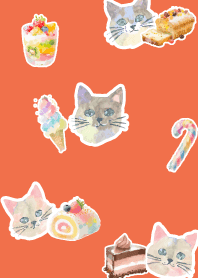Sweets and cats2 red & yellow J