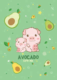 Pig Avocado Kawaii