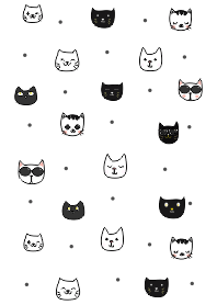 ลวดลายแมวขาวและดำ