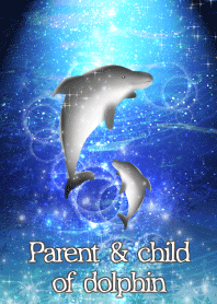 Parent & child of dolphin 1-Blue-50coins