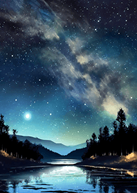 Beautiful starry night view#1156
