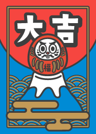 Daruma on MT.FUJI / Red x Gold