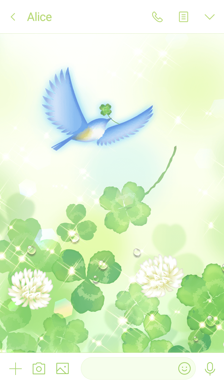 Line クリエイターズ着せかえ 幸せを運ぶ 青い鳥とクローバーの着せかえ