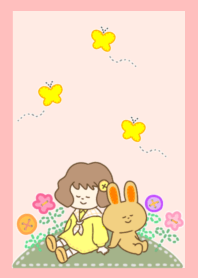 Menjahit tema kelinci dan penjahit