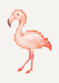ธีม Flamingo Pixel Art สีน้ำตาล 03
