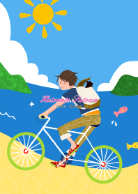 猫と男の子と自転車 【春 夏】