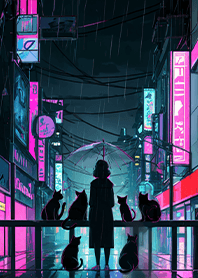 สาวเมืองนีออนและแมว5.0