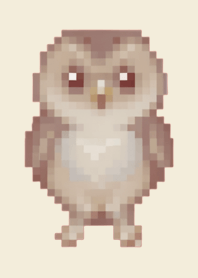 フクロウのドット絵のきせかえ Beige 03
