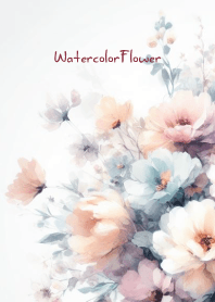 Watercolor White Flower-hisatoto 87