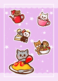 5 Animals! -light purple-