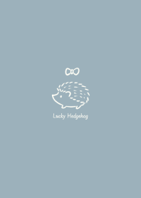 Lucky Hedgehog -blue gray- ribbon