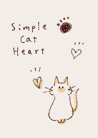 เรียบง่าย สีเบจ แมว หัวใจ