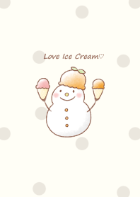 Snowman and Ice cream -orange- dot