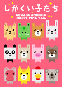 Square Animals HAPPY PINK VER.
