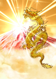 ★金運を最強に導く五爪の昇龍と赤富士★