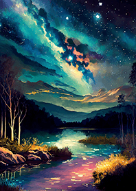 Beautiful starry night view#2750