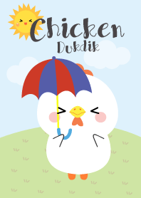 Lovely White Chicken Duk Dik Theme 2