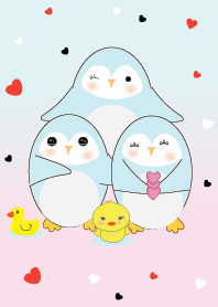 Penguins with flowers