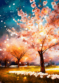 Beautiful night cherry blossoms#2307