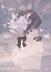 A girl holding a gentle bouquet9.