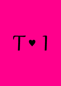 Initial "T & I" Vivid pink & black.