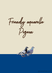 やさしい水彩 ハト