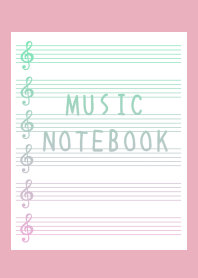 GRADIENT MUSIC NOTEBOOK-ROSE PINK