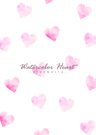 Watercolor Heart -PINKWHITE- 30