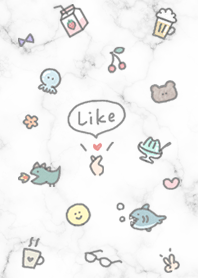Hand-drawn icon and marble3 White01_2