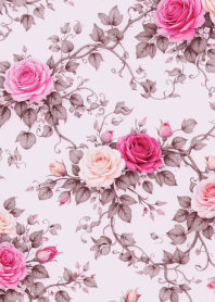 purple 薔薇模様03