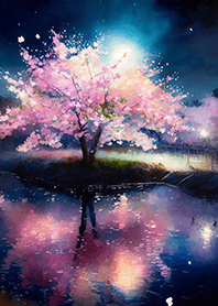 Beautiful night cherry blossoms#594