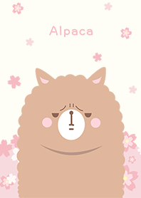 misty cat-alpaca with cherry blossoms