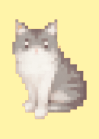 Cat Pixel Art Theme  Yellow 05