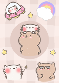 pastel cat&bear galaxy
