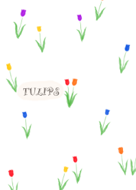 Watercolor Tulips/ Rainbow color
