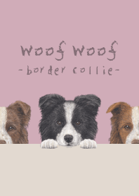 Woof Woof-Border Collie-DUSTY ROSE PINK