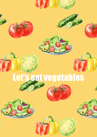 Let's eat vegetables on light yellow